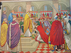 AFFICHE SCOLAIRE ANCIENNE HISTOIRE.MAISON DES INSTITUTEURS.CHARLEMAGNE/CLOVIS
