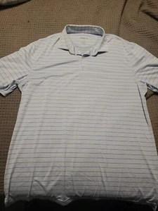 Polo golf uomo Johnnie O Performance grande blu a righe manica corta elasticizzata - Foto 1 di 5