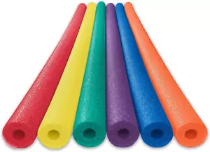Colorful Deluxe Foam Pool Swim Noodles - 6 Pack - Picture 1 of 7