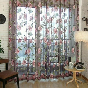 Panneau Rideau Transparent 1*2,5m Fen??tre Drap?? Vantonni??res D??coration Mais - Foto 1 di 6