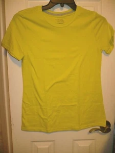 Time And Tru Women's Crew Neck T Shirt X-LARGE (16-18) Lemon Lime Short Sleeve - Picture 1 of 2