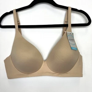 Jockey Forever Fit Woman Beige Lined T Shirt Bra Size Large 38 A B C 36 D DD NWT - Picture 1 of 3