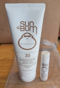 Sun Bum Sonnenschutzlotion & Lippenbalsam Set Mineral LSF 30 für empfindliche Haut Vegan - Bild 1 von 4