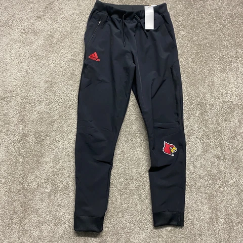 Louisville Cardinals Pants Adult Small Black Sweatpants Adidas Tech Mens Cover