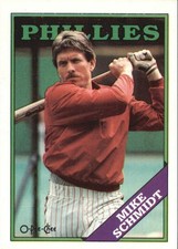 1988 O-Pee-Chee Philadelphia Phillies Baseball Card #321 Mike Schmidt