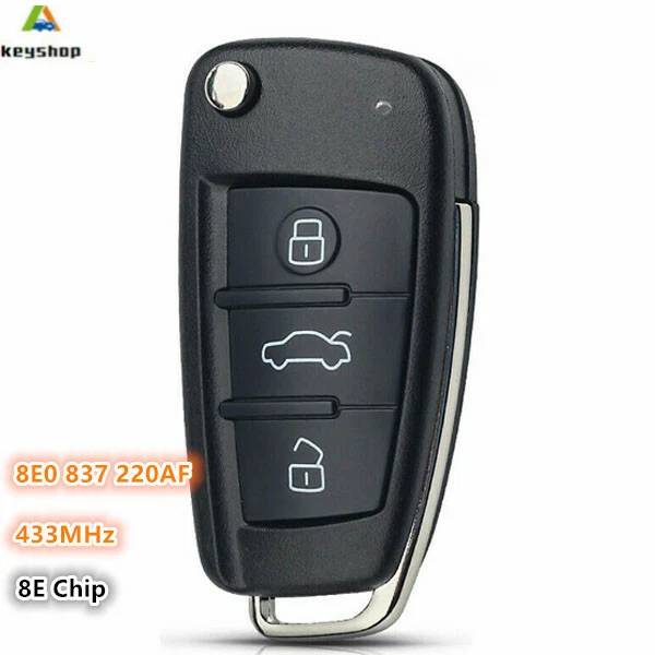 for Audi Q7 2007 2008 2009 2010 2011 2012 Remote Key Fob 8E0837220AF 8E Chip Foto 1 de 3