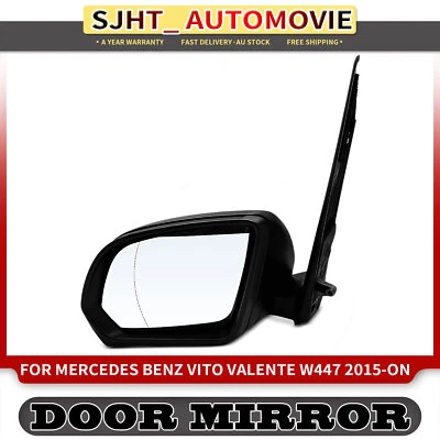 Passenger Textured Black Manual Door Mirror for Benz W447 Vito Valente 2015-2024 - image 1 of 4