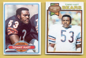 1979 & 1980 Topps Tommy Hart Chicago Bears 2-Card Lot - Bild 1 von 1