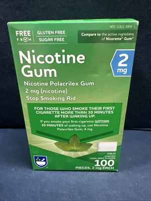 Goma de nicotina 2 mg 100 piezas recubierta sabor fresco menta caducidad 1/26 Foto 1 de 4