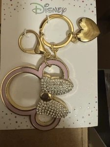 NUOVO Disney Orecchie di Topo Strass Bling Borsa Charm o Portachiavi Bordo Argento - Foto 1 di 3