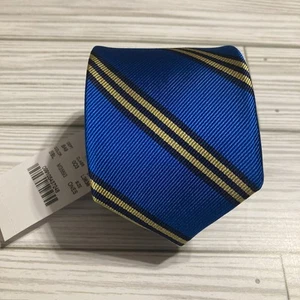 NEU J Crew Repp Streifen Krawatte Seide Gold, Royal und Marineblau Schmal Herren - Bild 1 von 5