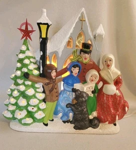 Vintage Keramik Atlantic Form Weihnachtsbaum Kirche Karolinger 70er Licht Spieluhr - Bild 1 von 11