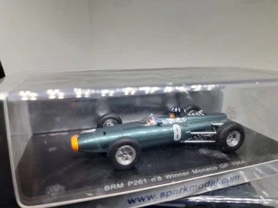 SPARK S1156 1/43 F1 BRM P261 GRAHAM HILL WINNER MONACO GP 1964 RARE MODEL - Immagine 1 di 3