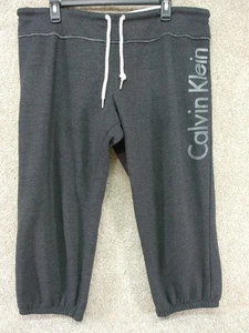 Calvin Klein Women's Sweatpants Capri Joggers Drawstring Gray size XL - Picture 1 of 11