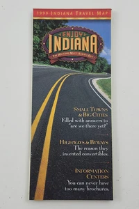 Indiana Vintage Fold Out Official State Highway Road Map 1999 - Picture 1 of 6