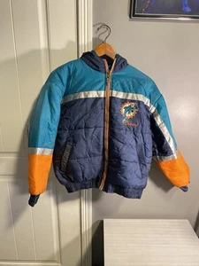 Vintage NFL Dolphins Pro Player gefütterte Jacke wendbar Jugend Größe Large 14-16 - Bild 1 von 23