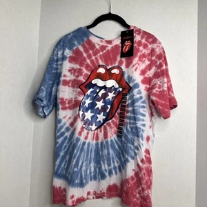 THE ROLLING STONES Patriotic Tie Dye Logo Band T Shirt Boys Youth XL 14-16 NEW - Picture 1 of 6