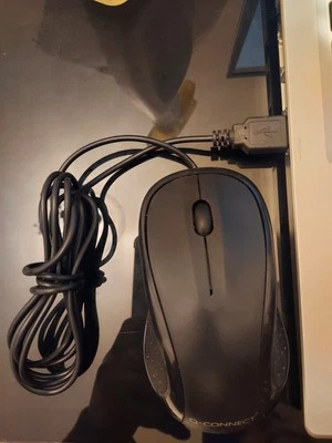 Q-Connect Wired  Scroll Wheel Mouse Black KF04368 - Image 1 of 4