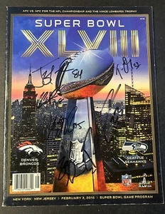 Denver Broncos Signed /Autographed By 5 Super Bowl XLVII Program - Picture 1 of 4