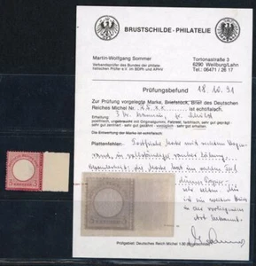 Deutsches Reich Michel Nummer 25 postfrisch Bogenrand , rauhe Zähnung Befund - Bild 1 von 2