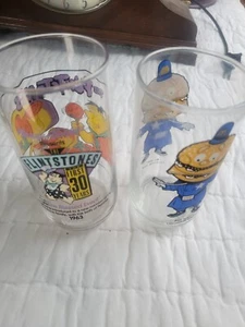 BICCHIERE VINTAGE "THE FLINTSTONES" HARDEES e McDonalds - Foto 1 di 1