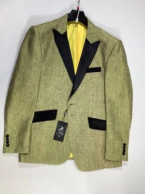 Chaqueta de esmoquin Angelino verde amarillo para hombre ropa formal NUEVA Foto 1 de 4