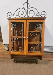 Vintage Wall Hanging Corner Cabinet Wood Curio Shelf Spice Rack Beautiful - Picture 1 of 21