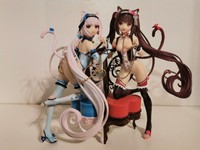 2psc/set Native Nekopara Chocola & Vanilla 1/7 Scale PVC Figure New Loose 24cm