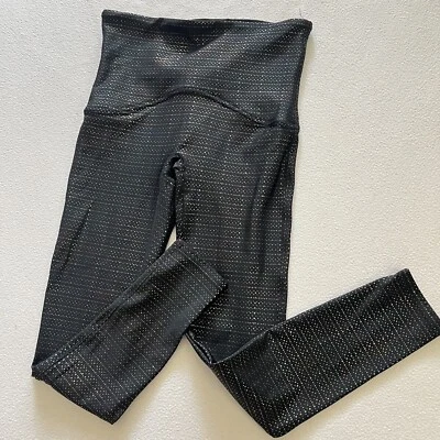 Legging Spanx By Sara Blakely Negro Multi Arco Iris Metálico Niebla Punto Estampado 7/8 S Foto 1 de 4