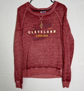 NBA Cleveland Cavaliers Burnout Sudadera Cuello Redondo Mujer’s S Roja Manga Larga - Imagen 1 de 5