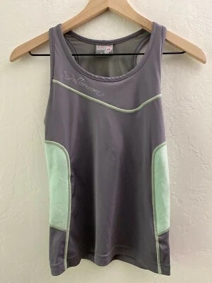 Salomon Athletic Racerback Tank Top Women's Size Small Opal Green and Gray EUC  - Image 1 of 4