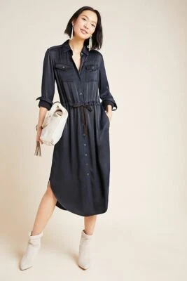 NEW  Anthropologie Faiza Utility Shirtdress size 0p new nwt black color - Image 1 of 4