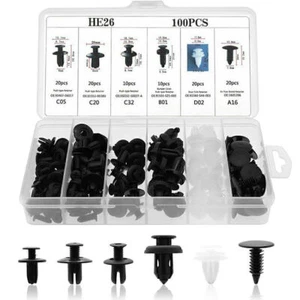 Paquete de 100 clips de parachoques guardabarros 6 7 8 9 10 mm ajuste auto empuje pasador remache sujetador - Imagen 1 de 9