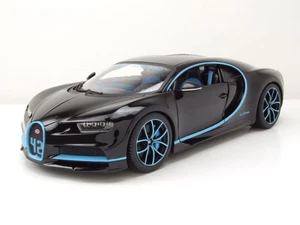 Bugatti Chiron 42 Segundos Record Mundial 2016 Negro Modelo 1:18 Bburago - Imagen 1 de 9