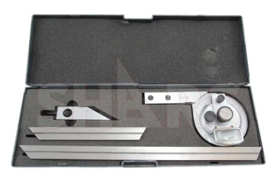 Shars 360 Universal Bevel Dial Protractor 6" 12" Blades Satin New # - Image 1 of 4