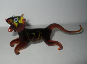 Vintage 5.75" MURANO Art Glass RED CAT FIGURINE Animal - Picture 1 of 3