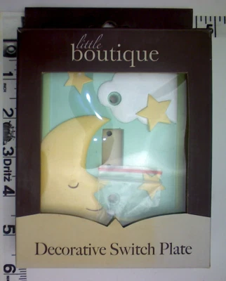 Placa de pared interruptor de palanca única "Moon & Star" Little Boutique LB117SPR anterior propio Foto 1 de 4