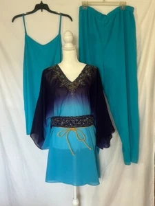 NWOT! Midnight Velvet Embroidered/Sequence Embellished 4pc.Pant Suit Set ~Sz.1X - Picture 1 of 17