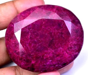 608.00 CT Natural Huge Red Ruby Certified Earth-Mined Oval Shape Loose Gemstone - Picture 1 of 5