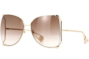 Gucci GG0252S 003 Damen Sonnenbrille goldbraune Gläser Schmetterling - Bild 1 von 4