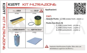 Kit 4 Filters Service Fiat Grande Punto 199 1.3 Multijet 75 CV K107FT - Picture 1 of 1