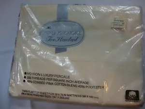 New Cannon Sterling Choice Two Hundred Luxury Percale Twin Flat Top Sheet White - Picture 1 of 2