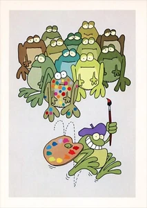 Funny Vintage HAPPY ANNIVERSARY DEAR Card, Frog Artist by Kersten Bros 1980 +✉ - Picture 1 of 6