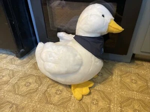 Giant AFLAC Duck Plush Stuffed Animal Blue Bandana Jumbo Large 21" x 24" WORKS - Picture 1 of 11