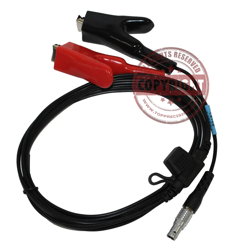 TPI 12V BATTERY CABLE FOR LEICA TOTAL STATION,TS12,TS15,TCRA,TCRP,TCR,1200, 1100