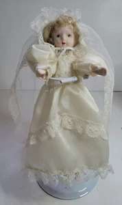 MUÑECA BISQUE 8 PULGADAS EN VESTIDO DE NOVIA Y VELO VINTAGE - Imagen 1 de 7