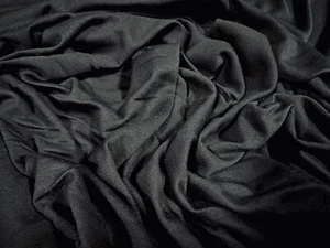 Viscose Single Jersey Fabric, Per Metre - Plain - Black - Picture 1 of 3