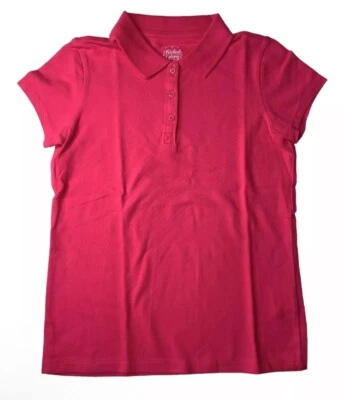 Faded Glory Polo Shirt Girl Medium M 7/8 Pink Short Sleeve Top - Image 1 of 4