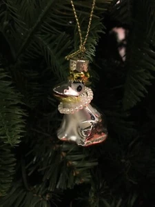 Pallina di Natale Decorazione Rana Vetro Principessa Argento HOFF Interieur - Foto 1 di 1