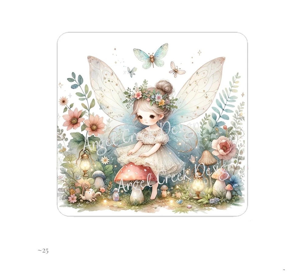 (24) Pegatinas Cuadradas Favores de Hadas Sobre Sellos Mariposa Hadas Pegatinas Foto 1 de 1
